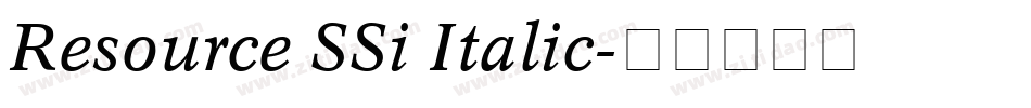 Resource SSi Italic字体转换